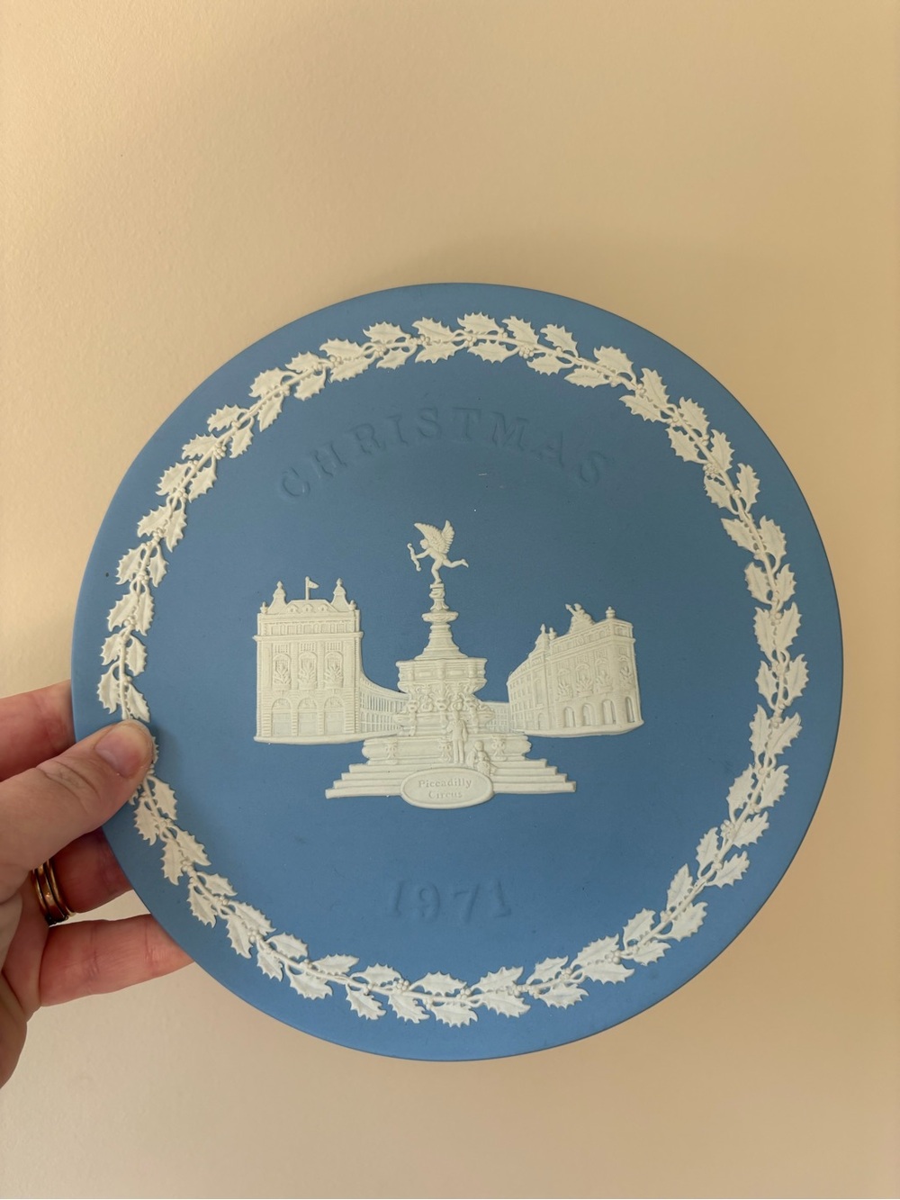Wedgwood Blue and White Jasperware Christmas Plate